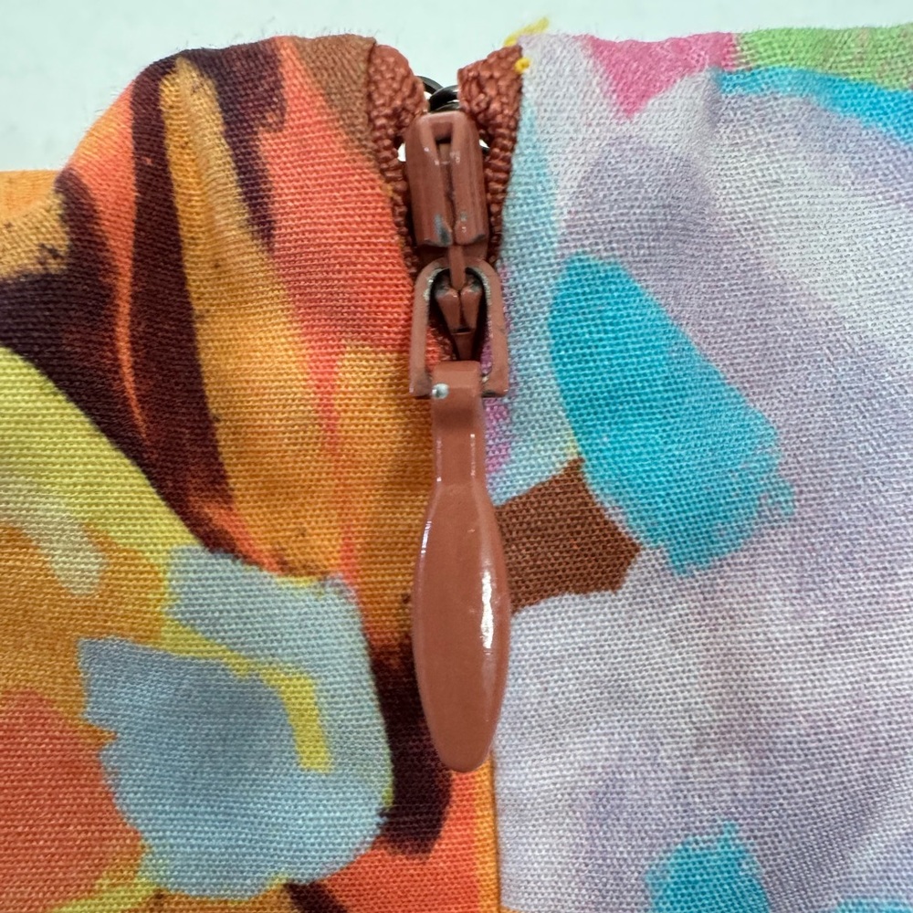 NWT FARM Rio Fruit Salad MIDI Dress Fruit Print with Puff Sleeves Size Large - Picture 10 of 16